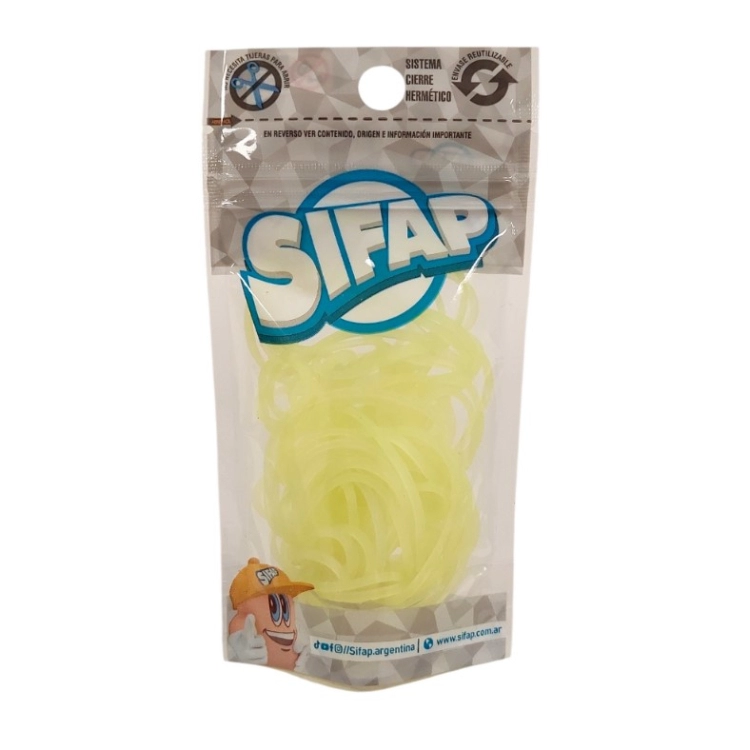 Bandas Elasticas de Caucho Sifap Amarillo x 16grs Art.88166